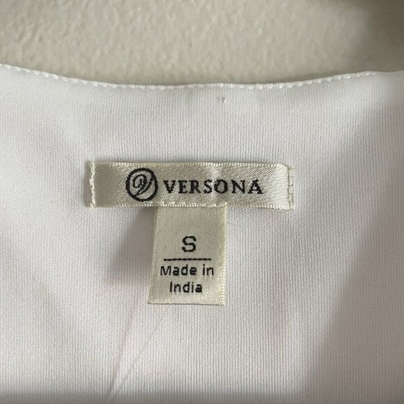 Versona Women S White Pink Eyelet Embroidered Boho V-Neck Tiered A-Line Sundress - Picture 7 of 10